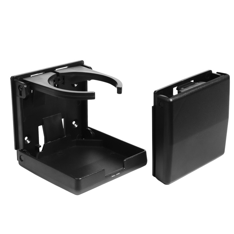 Adjustable Plastic Folding Drink Cup Holder - Black - 2-Pack