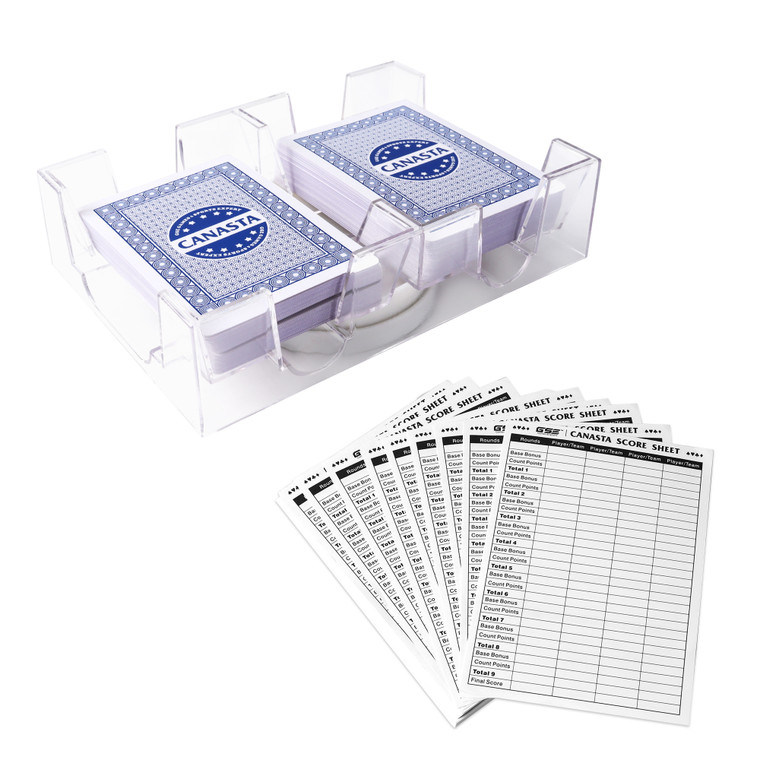 2-Deck Canasta Cards Game Set (Blue)