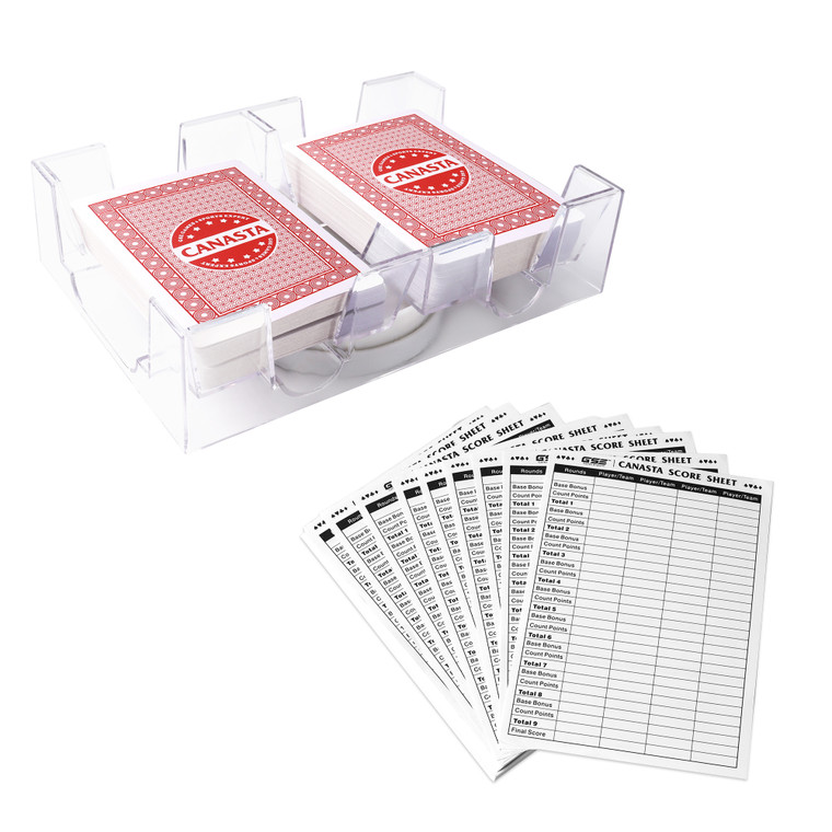 2-Deck Canasta Cards Game Set (Red)