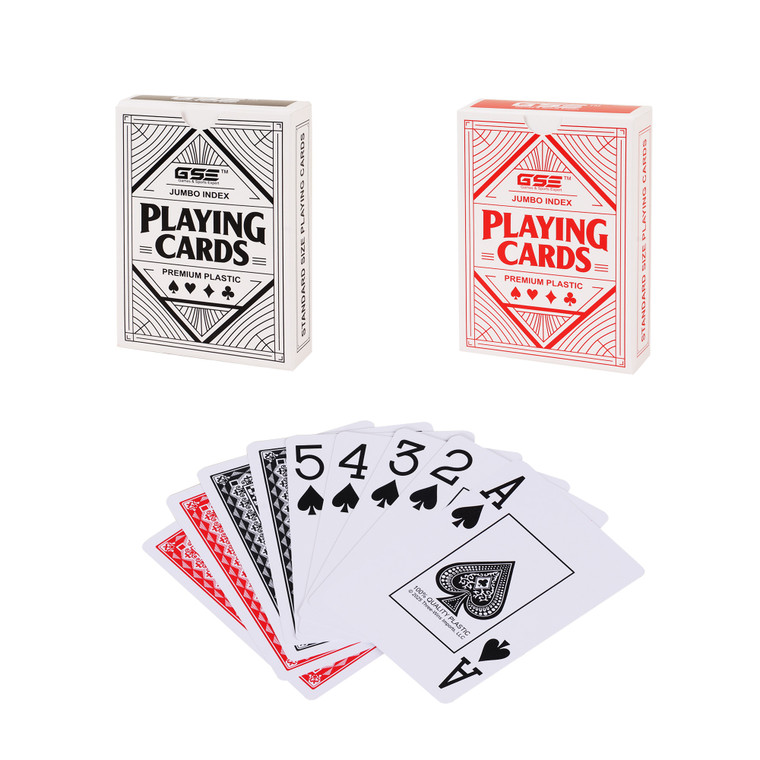 2-Deck Poker Size Plastic Playing Cards (Jumbo Index)
