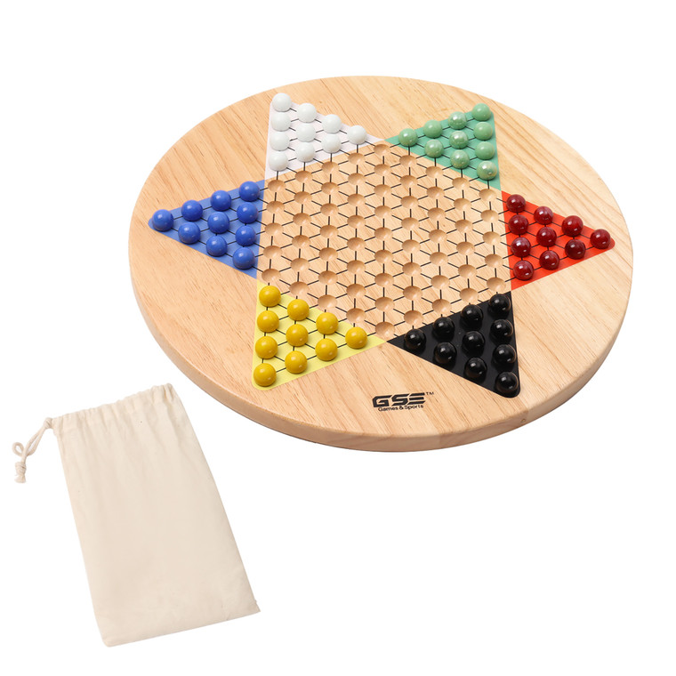 15" Jumbo Oak Chinese Checkers Game Set