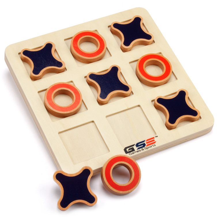 10-Inch Wooden Tic-Tac-Toe Game Set