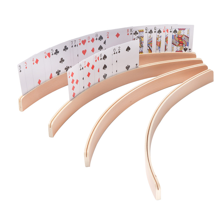 17-Inch Wooden Curved Card Game Holders (4-Pack)