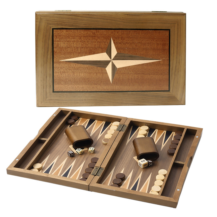 11-Inch Premium Star Inlay Backgammon Game Set