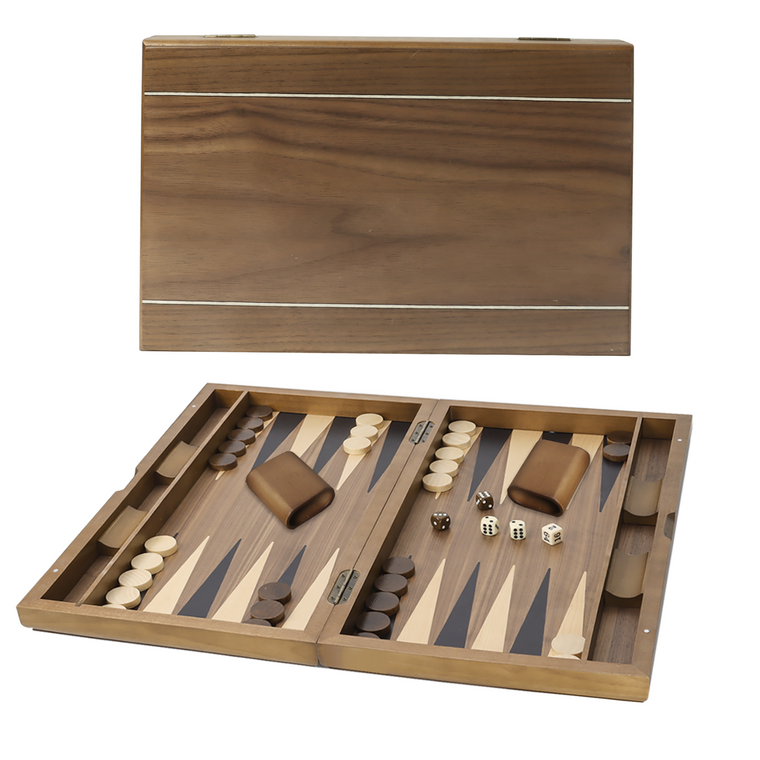 21-Inch Premium Double Stripe Inlay Backgammon Game Set