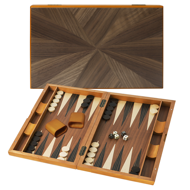 21-Inch Premium Focus Style Inlay Backgammon Game Set