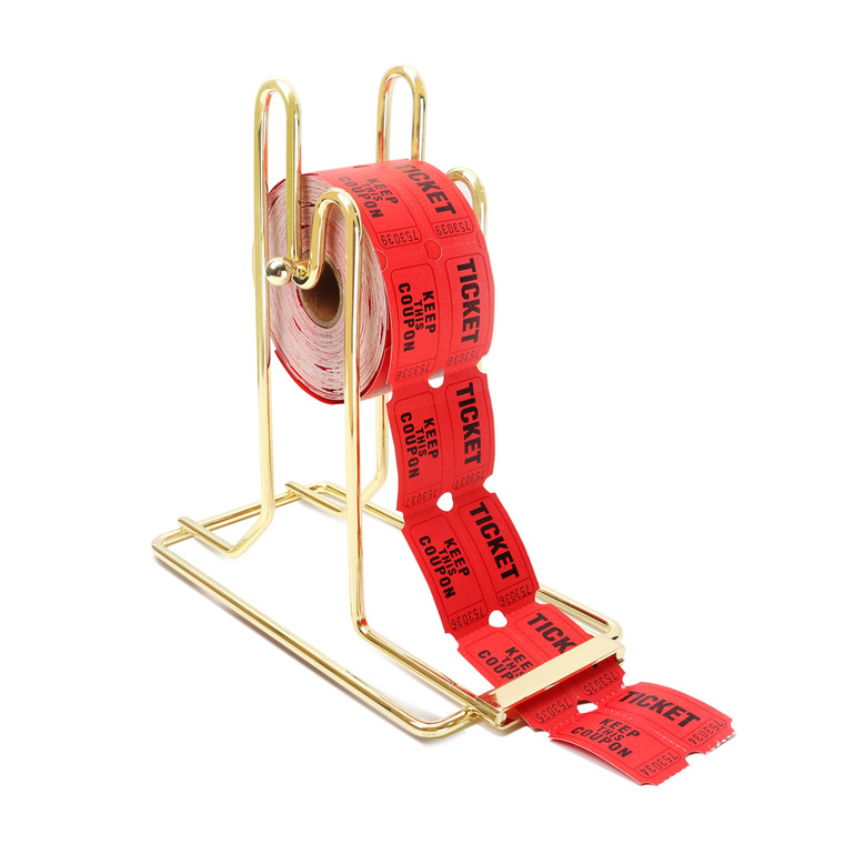 Brass Raffle Ticket Dispenser for Single or Double Roll Raffle Tickets Lotteries