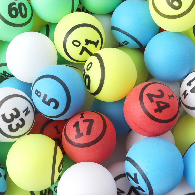 1.57" Replacement Bingo Balls of Ping Pong Size (Multi-Color Balls - Single Side Printed)