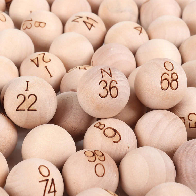 7/8-Inch Solid Wooden Replacement Bingo Balls for Parties, Bingo Nights, Prize Raffles
