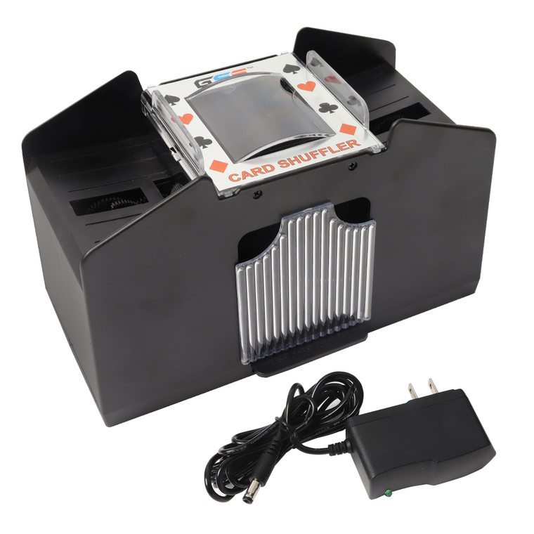 4 Deck Casino Automatic Card Shuffler. AC/DC-Power & Battery-Operated Card Shuffler