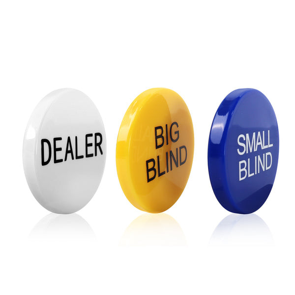 2" Small Blind, Big Blind, Dealer Puck Buttons-Casino Texas Hold‘em Poker Dealer Accessory(3pcs/set)