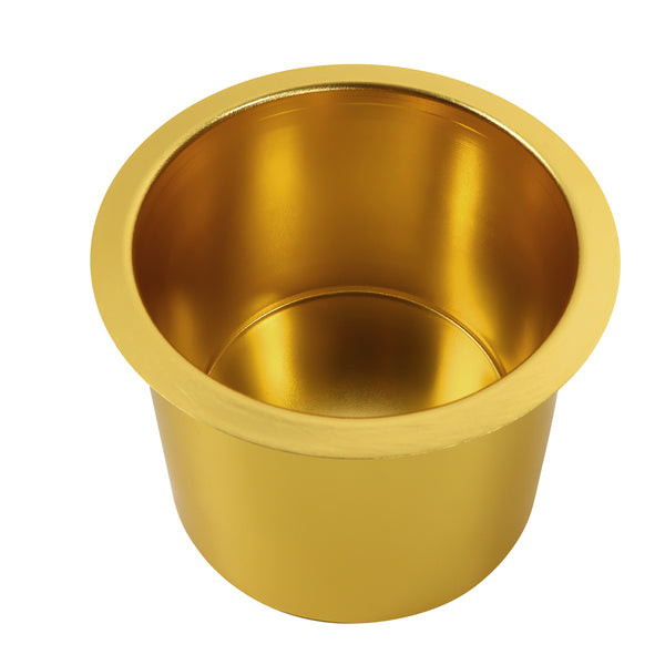 Jumbo Aluminum Drop-in Cup Holders for Casino Poker Tables, Desk, Boats, RV Cars(Gold)