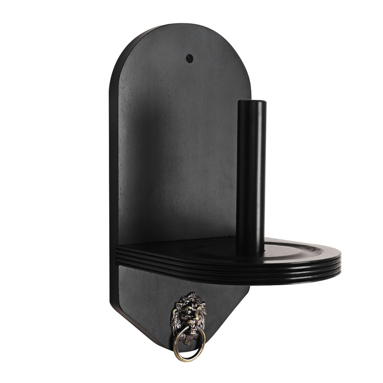 Wall Mounted Wood Cone Chalk Holder (Black)