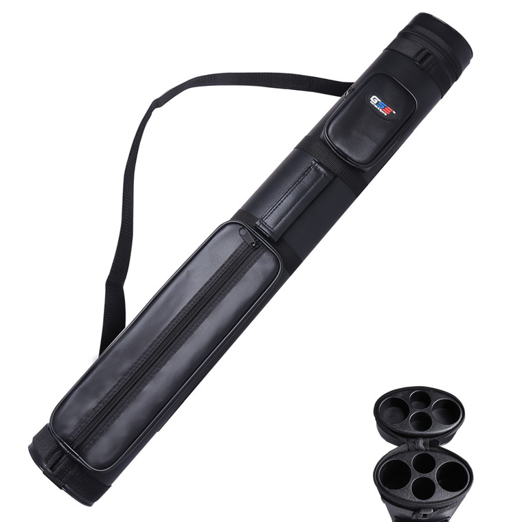 2x2 Deluxe Oval Pool Cue Stick Carrying Case-Black