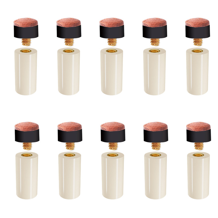 10 Pieces Hard Tip & Nylon Ferrules Set, Pool Cue Tips with Nylon Ferrules Replacement