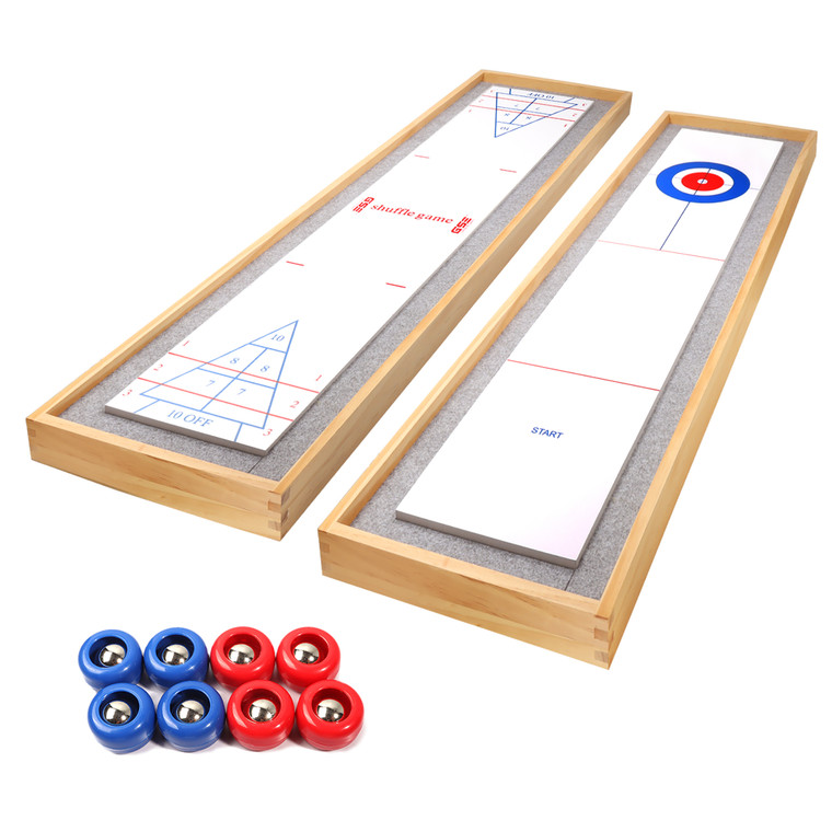 2-in-1 Shuffleboard & Curling Tabletop Game Set