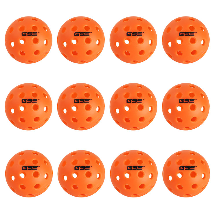 12-Pack of Outdoor Pickleball Balls Set, USAPA Standard 40 Holes Pickle Balls(Orange)