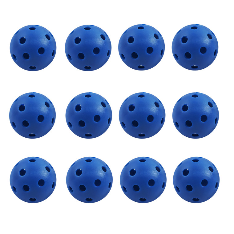12-Pack Plastic Practice Golf Balls of Airflow Hollow,Training Golf Balls for Swing Practice(Blue)