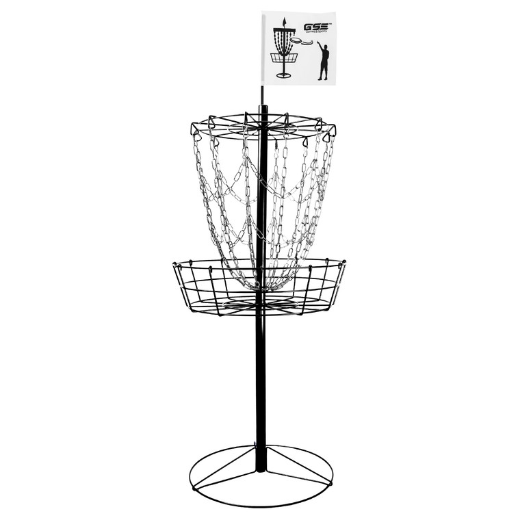 Portable 12-Chain,Disc Golf Targets Basket, Metal Flying Disc Golf Practice Basket(Portable-Black)