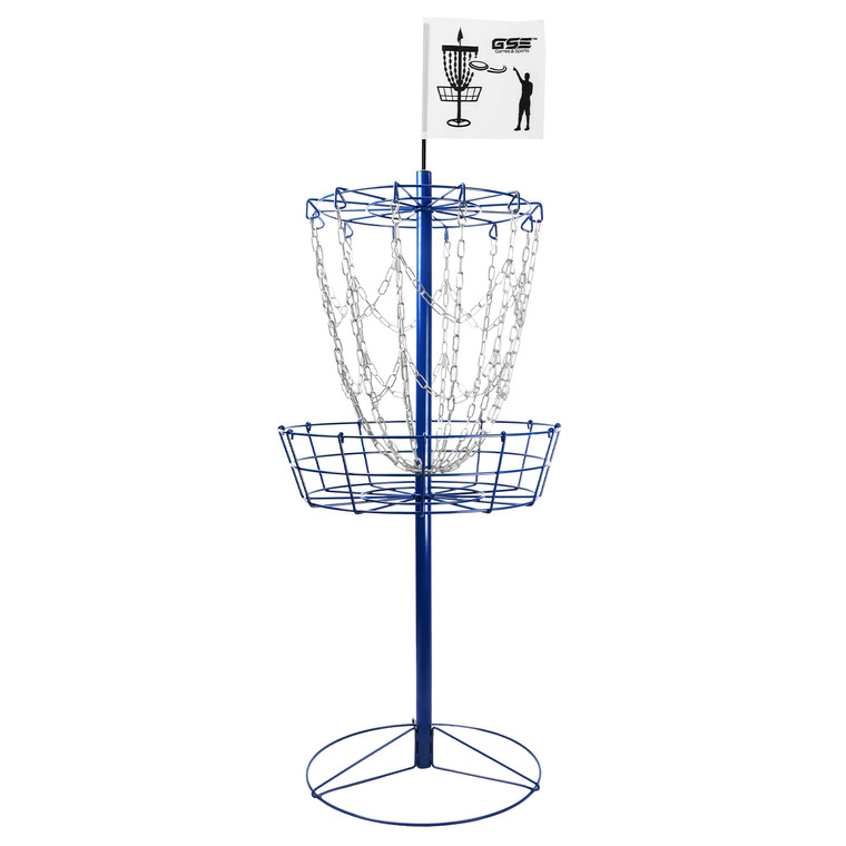 Portable 12-Chain Disc Golf Targets Basket, Metal Flying Disc Golf Practice Basket(Portable-Blue)