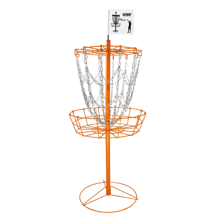 Portable 12-Chain Disc Golf Targets Basket, Metal Flying Disc Golf Practice Basket(Portable-Orange)