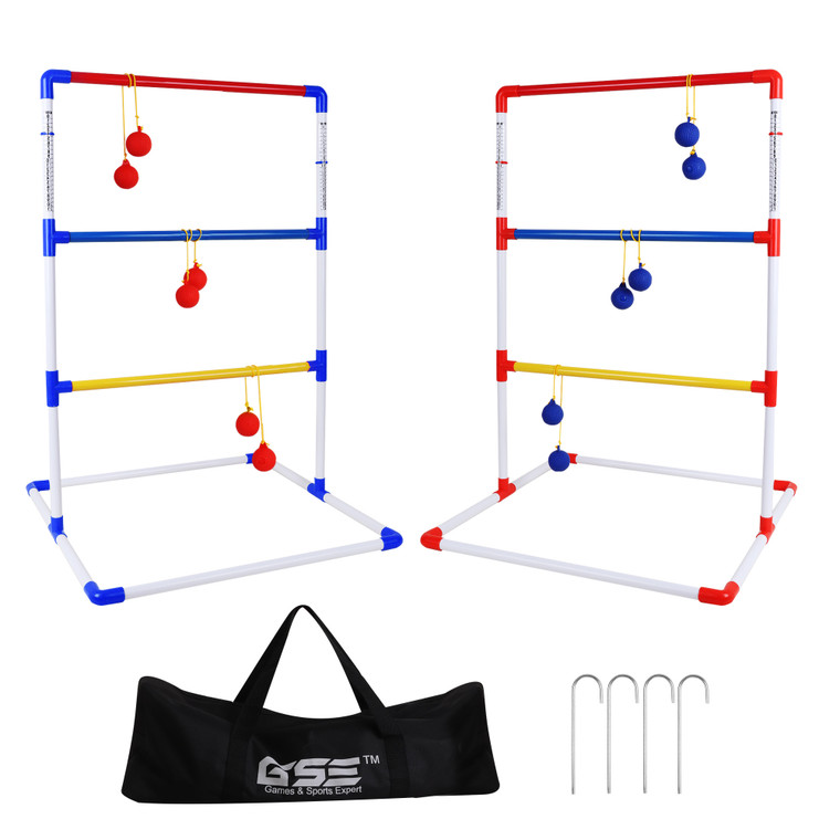 Premium Plastic Ladder Ball Toss Game Set with Ladder Ball Bolas & Carrying Case