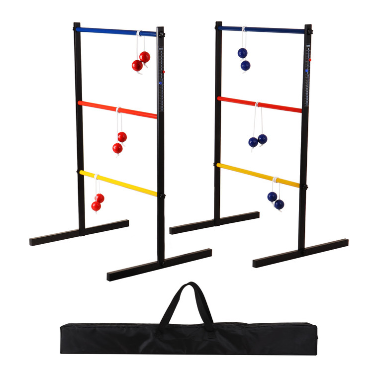 Quality Metal Ladder Ball Toss Game Set with Ladder Bolas & Carrying Case