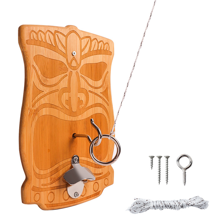 Ring Toss Hook Game for Adults,Hook and Ring Toss Game Wall Mount for Outdoor/Indoor(Tiki Face)