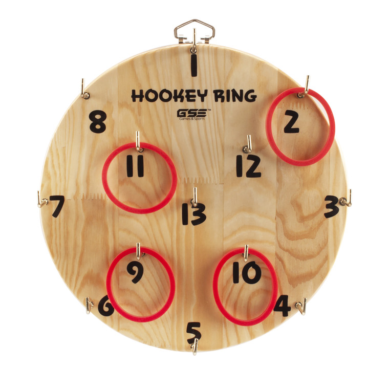 Hookey Ring Toss Game for Adults & Kids, Wall Mounted Ring Toss Game Indoor/Outdoor for Family and Friends