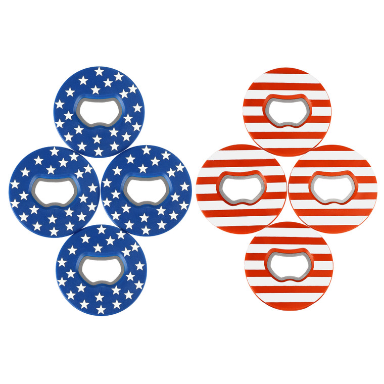 Set of 8 Replacement Washers with Bottle Opener for Washer Toss Pitching Lawn Game(American Flag)