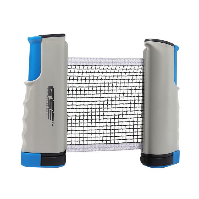 Adjustable Retractable Ping Pong Net & Post. Portable Table Tennis Net & Clamps.(Grey)