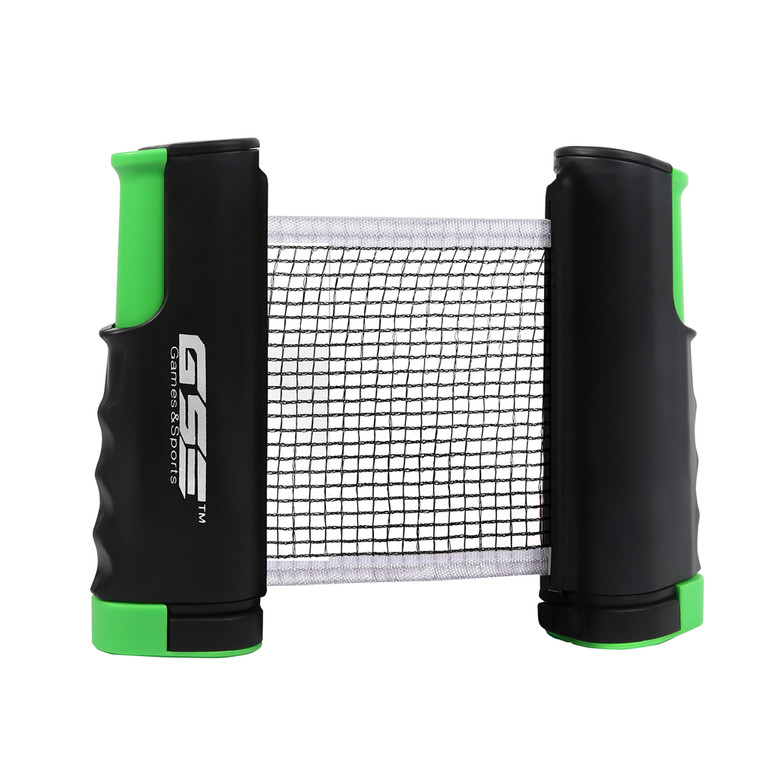Adjustable Retractable Ping Pong Net & Post. Portable Table Tennis Net & Clamps.(Black)