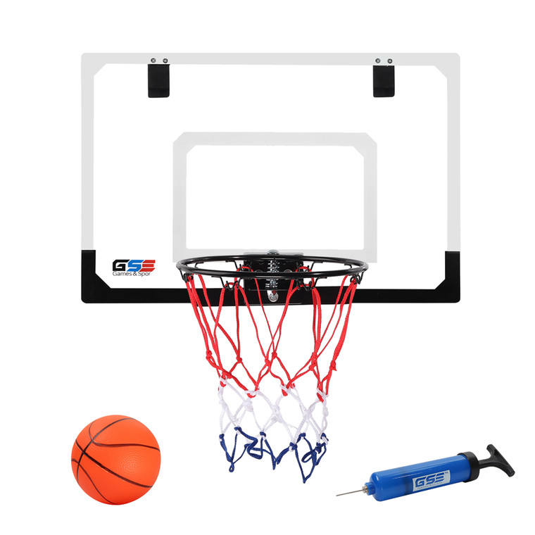 17.75" x 12" Over-The-Door Pro Basketball Hoop with Basketball & Pump, Mini Basketball Hoop Set