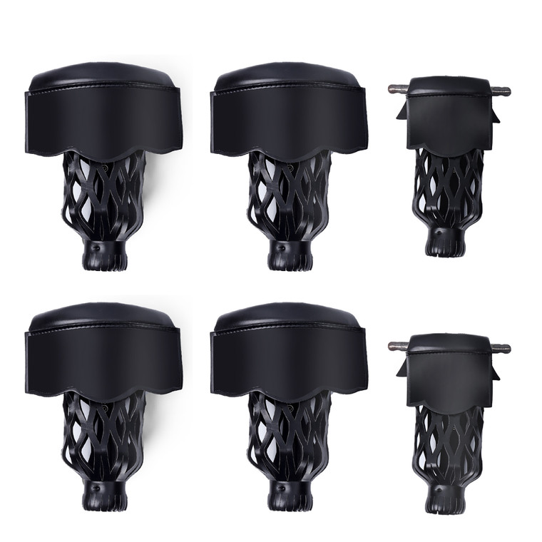 Set of 6 Leatherette Pool Table Replacement Pockets (Black - Smooth)