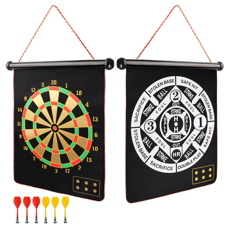 Double-Sided Magnetic Baseball/Dartboard Game Set with 6 Safe Darts for Teens Boy, Boys Toys