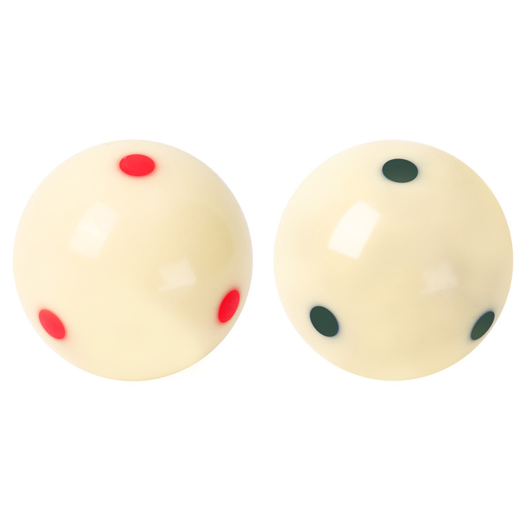 2-1/4" 6 Green Dot & 6 Red Dot Training Cue Balls