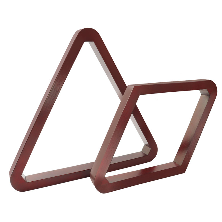 Heavy Duty Solid Wood Triangle and Diamond Pool Ball Racks (Mahoangy)