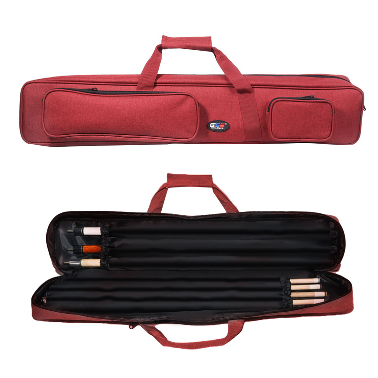 3x4 Soft Pool Cue Stick Carrying Case-Burgundy