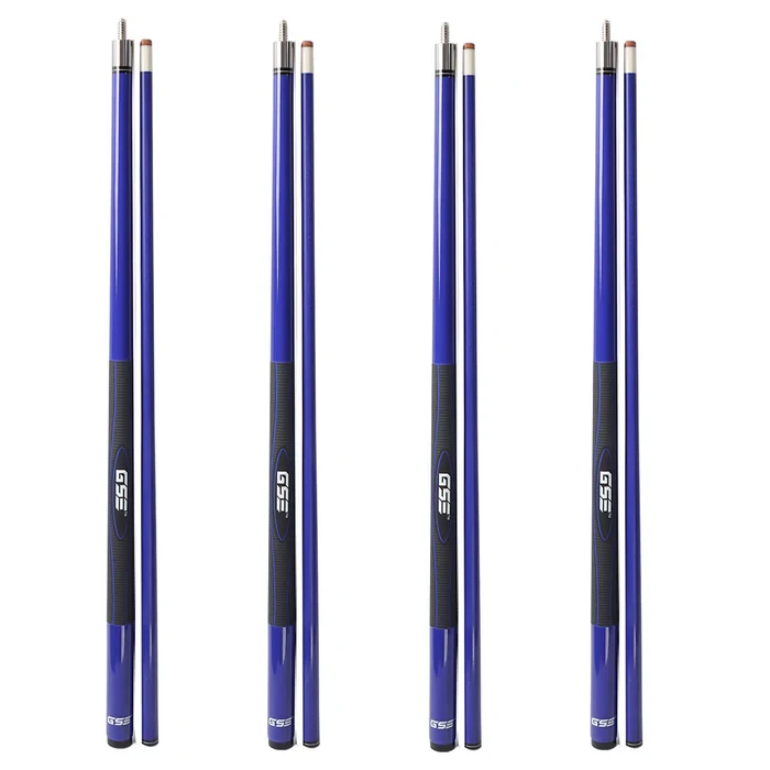 Set of 4 58" Slick Blue Fiberglass Graphite Composite Billiard Pool Cue Sticks