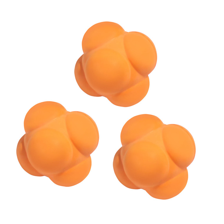 Reaction Ball, Field Training Ball, Agility Trainer for Baseball, Rubber Reaction Bounce Balls(3 Pcs,Orange)