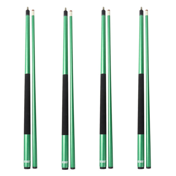 Set of 4 Matte Green Fiberglass Graphite Composite Billiard Pool Cue Sticks