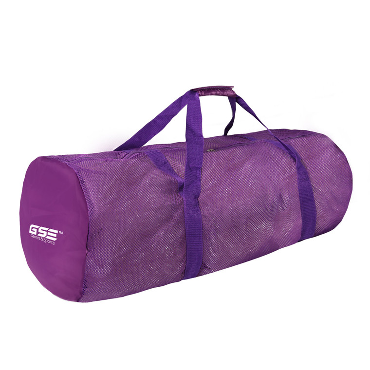 Large Mesh Sports Equipment Duffel Bag, Scuba Bag with Zipper for Diving Equipment,Gym Gear（Purple)