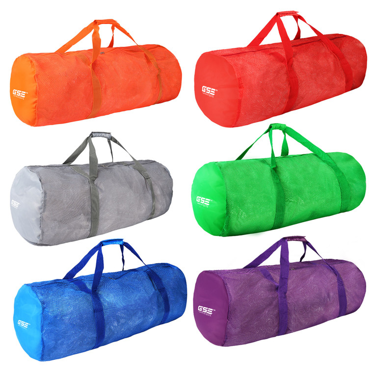 Large Mesh Sports Equipment Duffel Bag, Scuba Bag with Zipper for Diving Equipment,Gym Gear（Multi-color,6 Pack)