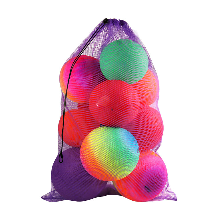 24"x36" Large Mesh Sports Ball Drawstring Bag for Gym Training, Football, Basketball, Swimming(Purple)