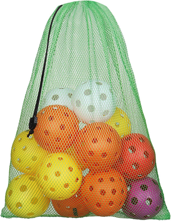 18"x12" Mesh Drawstring Net Bag, Sports Equipment Storage Bag for Gym Gear, Clothes...(Green)