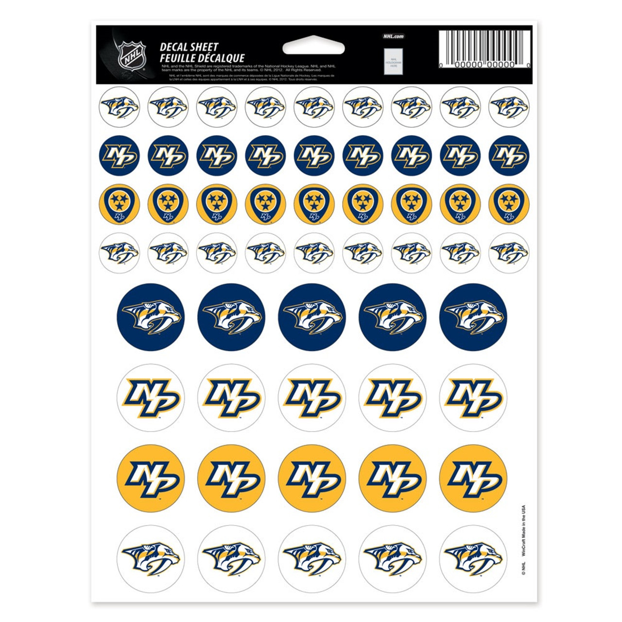 Nashville Predators WinCraft 4 x 4 Color Perfect Cut Decal