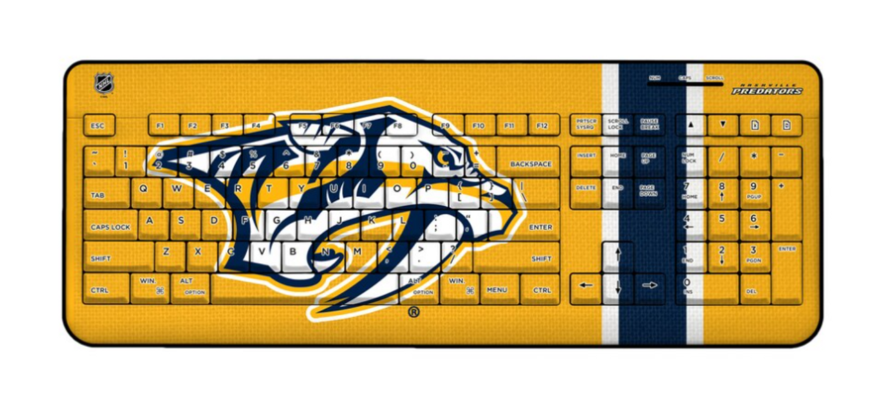 Nashville Predators Keyscaper Wireless Keyboard Gold Nashville