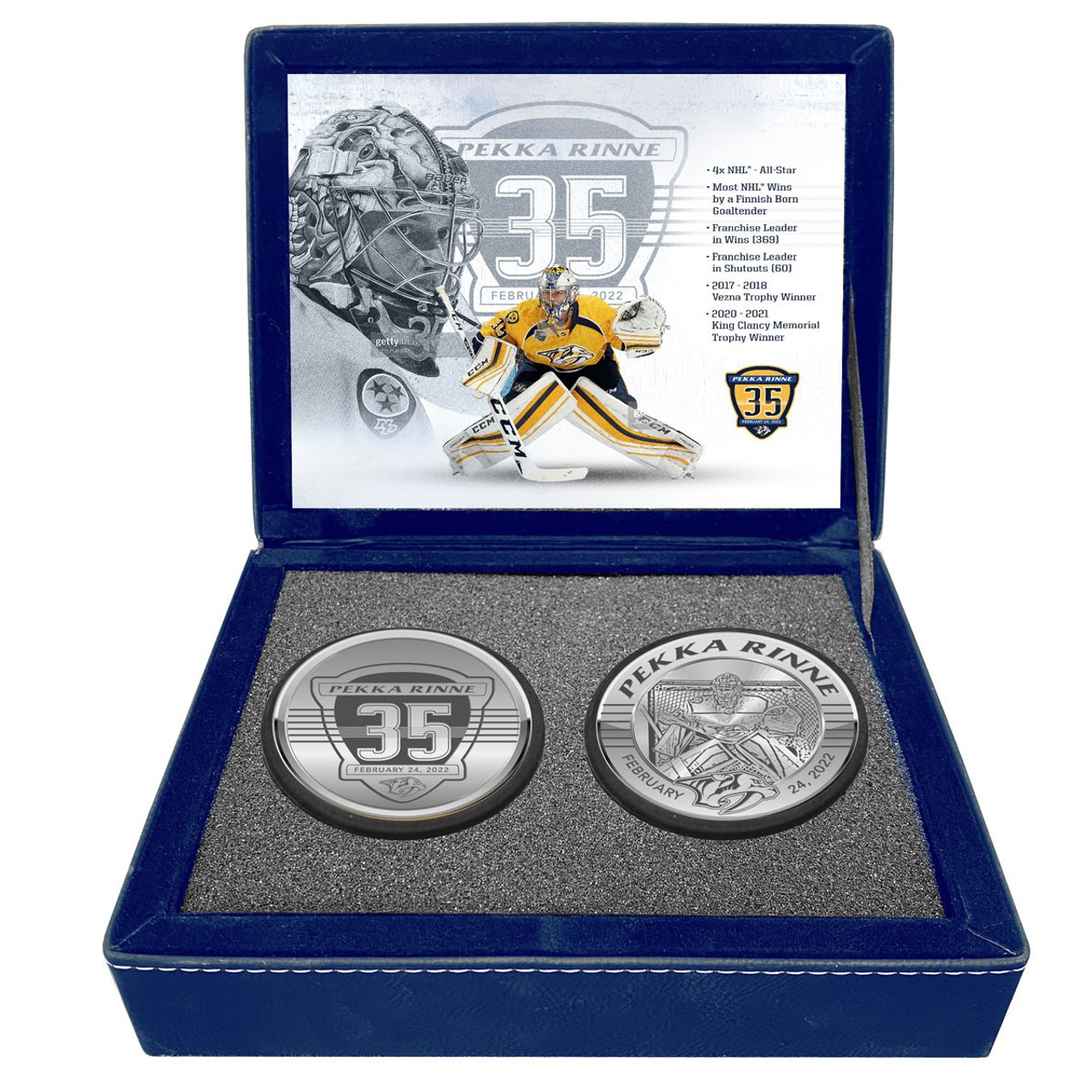 Nashville Predators Pekka Rinne Retirement Puck Set