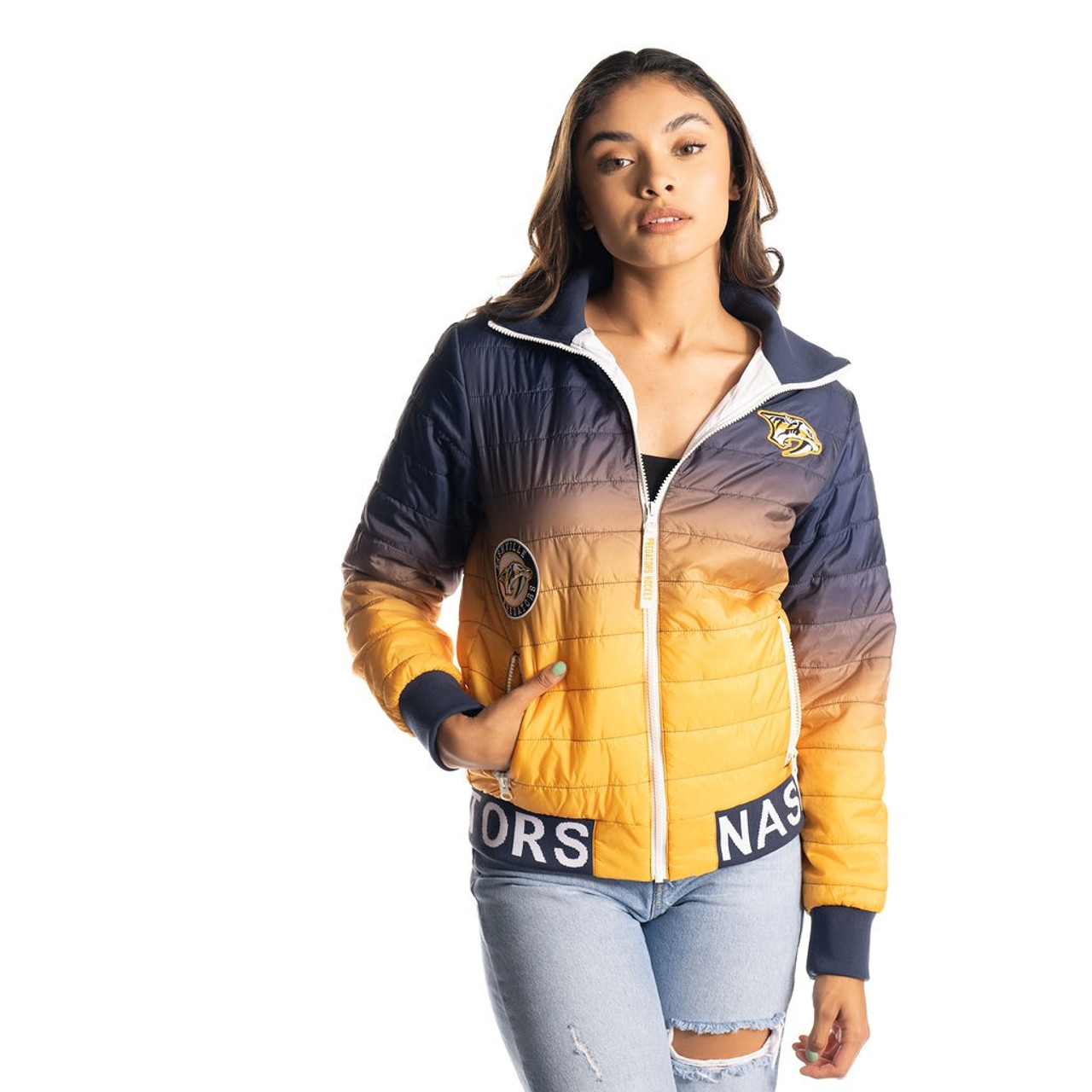 Nashville Predators Wild Collective Ombre Puffer Jacket