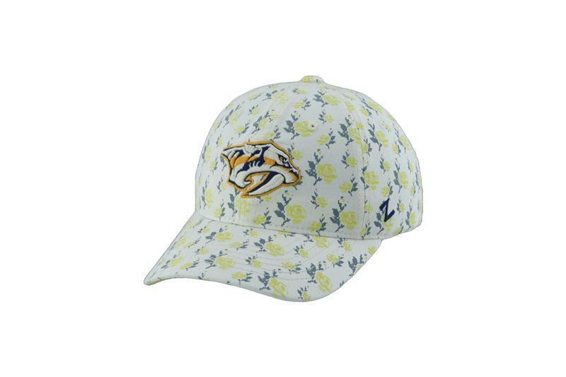 Nashville Predators Zephyr Wmn Floral Adjustable Hat - Nashville